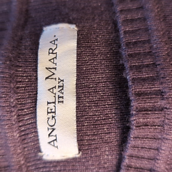 Angela Mara| Grey Crew Neck Sweater with Flared Sleeves Polyester Viscose Blend - Picture 10 of 12